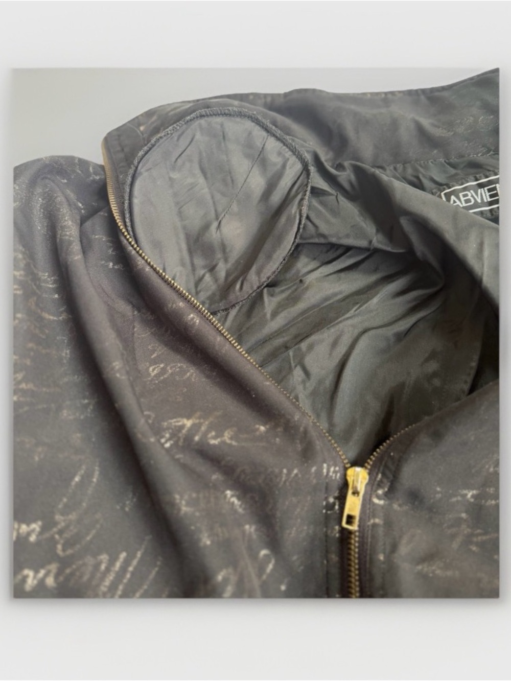 Vintage 80s 90s Windbreaker Track Suit Bomber Jacket & Pants Script Pattern L - Picture 16 of 16